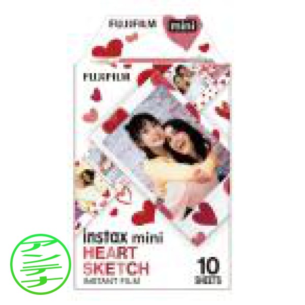 富士フイルム FUJIFILM インスタントカメラ チェキ用フィルム 10枚入 絵柄 (ハートスケッチ) INSTAX MINI HEART